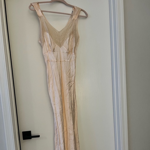 VINTAGE Silk like and Lace Slip Dress. Satin dress. - Picture 2 of 12